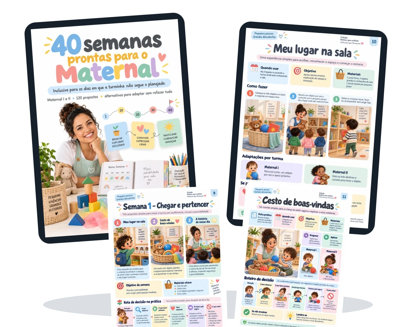 Maternal Semana a Semana em tablets e páginas impressas